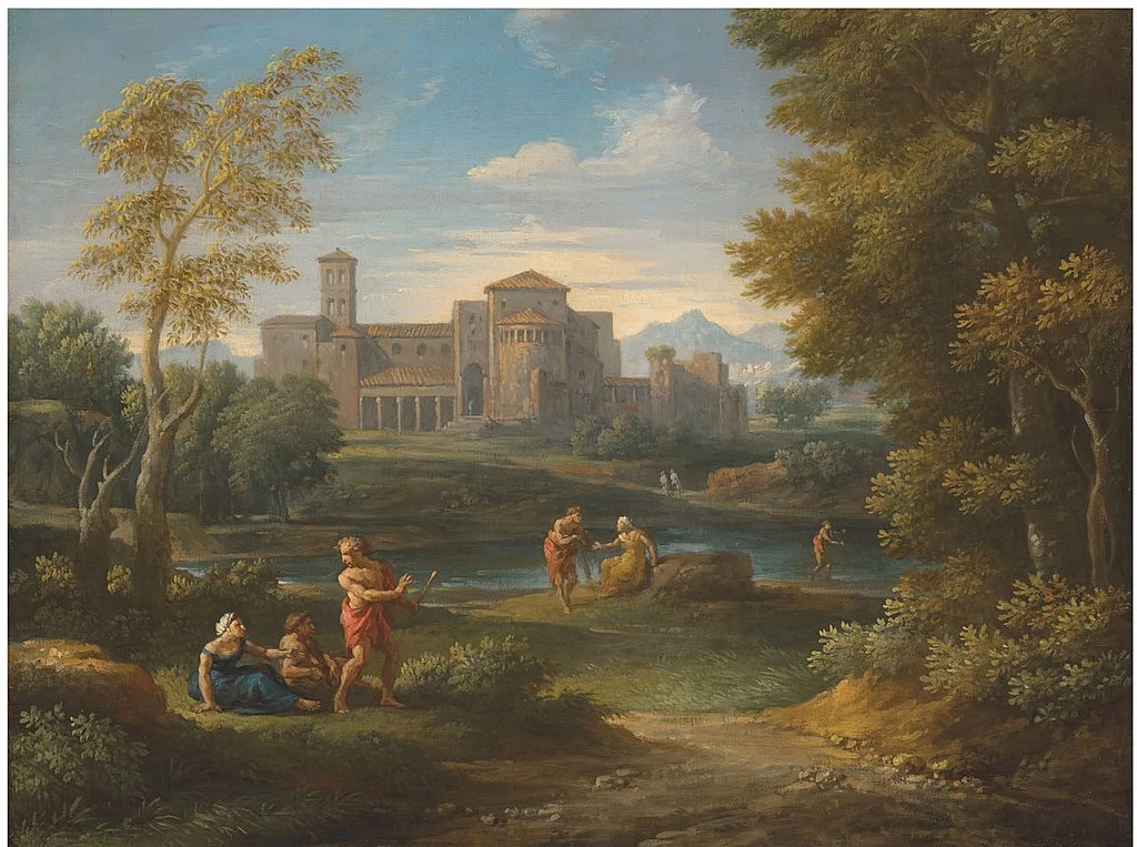 Paesaggio con viandanti che riposano
